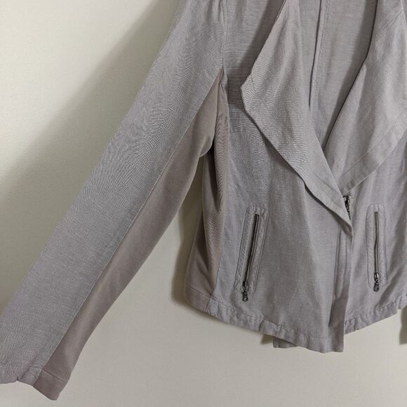 Nic + Zoe Taupe Linen Fitted Jacket Small - Picture 5 of 9